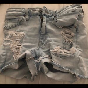 meir can eagle light wash jeans shorts